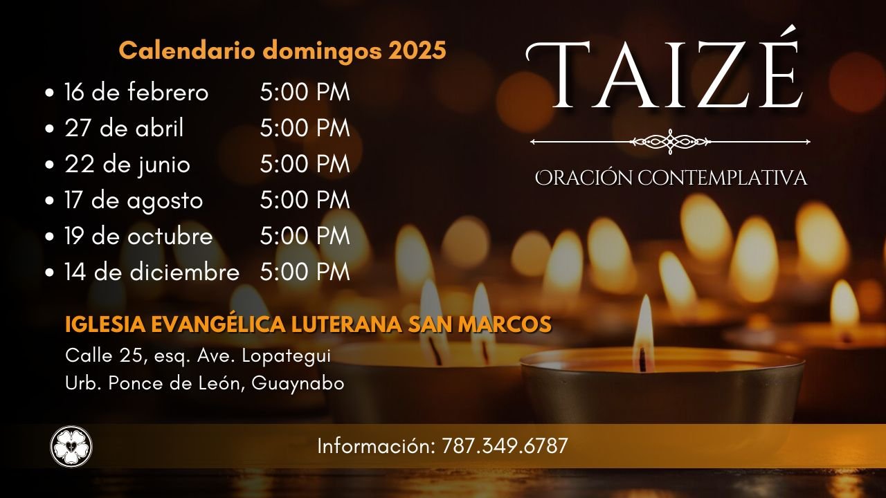 Taize Calander Taizé - Iglesia Evangélica Luterana San Marcos