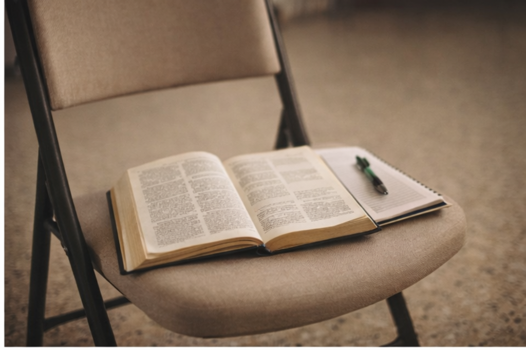 Biblia y cuaderno en el Círculo de Oración