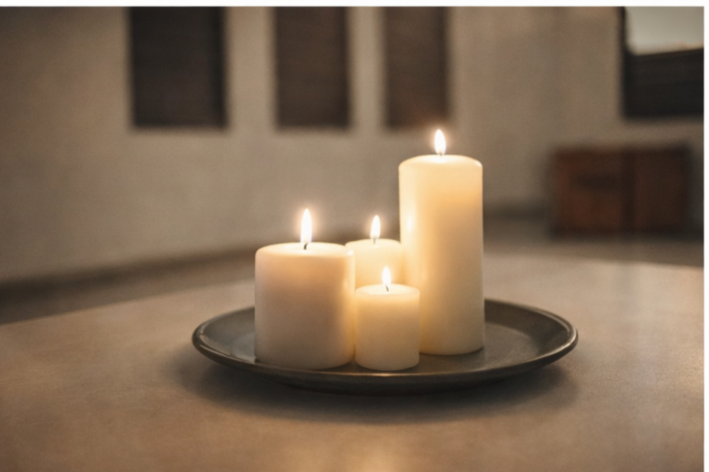 Velas encendidas en el Círculo de Oración